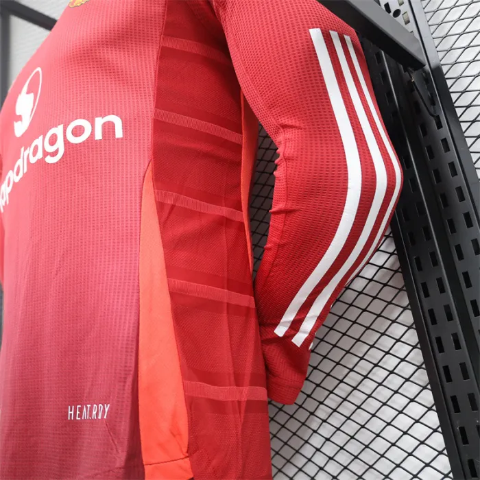 Player Man Utd Home Kit 24/25 Football Jersey Long Sleeves 1:1 Thai quality