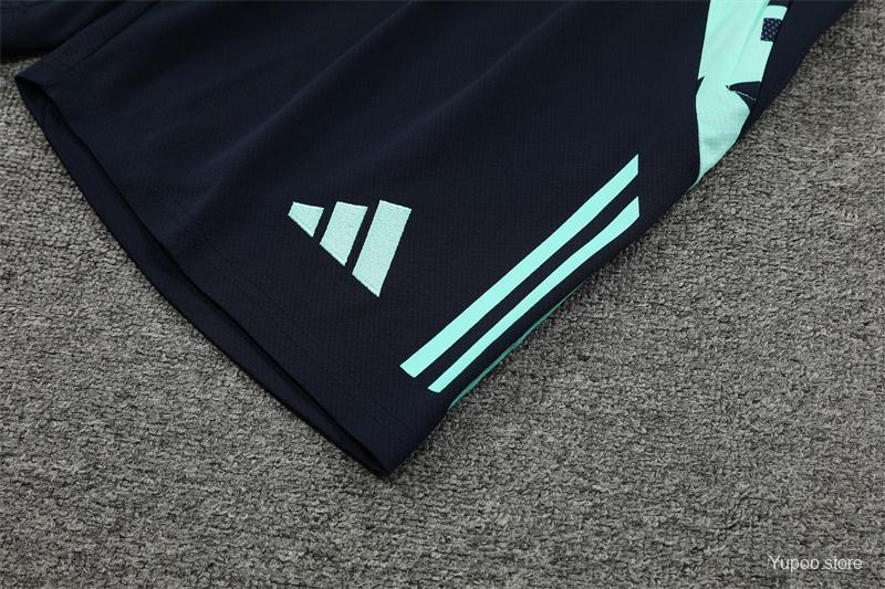 24/25 Real Madrid Lake Blue Short Sleeve Jersey+Shorts  1:1 Thai quality