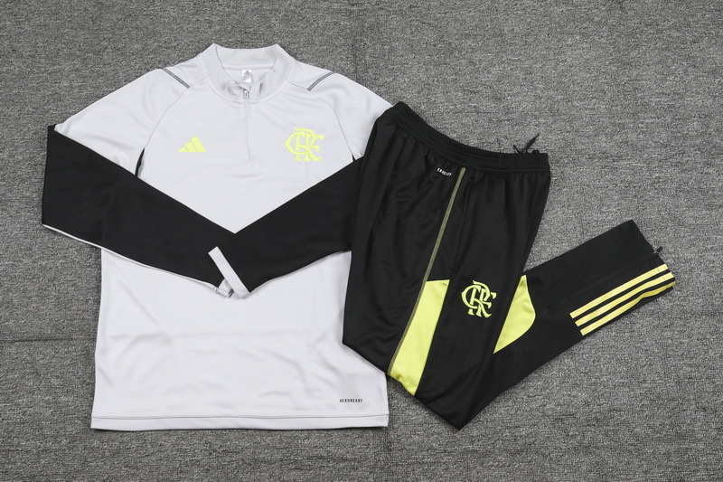 24/25 Flamengo grey half-zip training suit 1:1 Thai quality