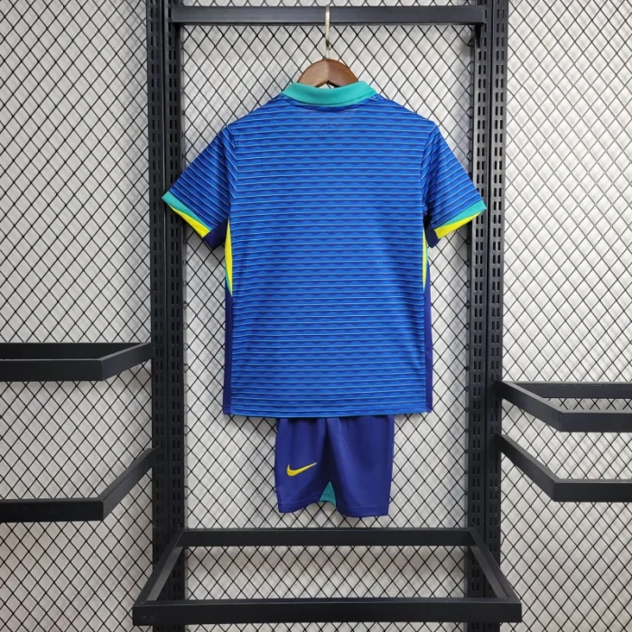 Kids Brazil Away Kit 24/25 Copa America 2024 Football Jersey 1:1 Thai Quality