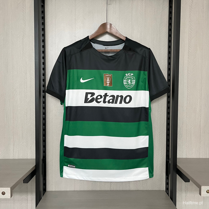 24/25 Sporting Lisbon Home Jersey With Campeões Printing 1:1 Thai quality