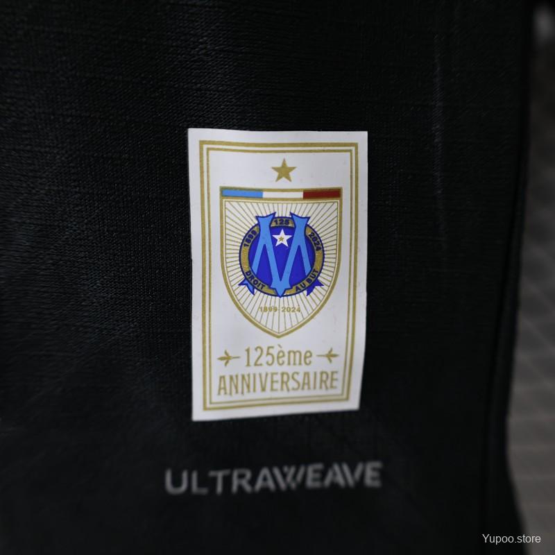 Player Version 24/25 Olympique Marseille Black 125th Goalkeeper Jersey 1:1 Thai quality