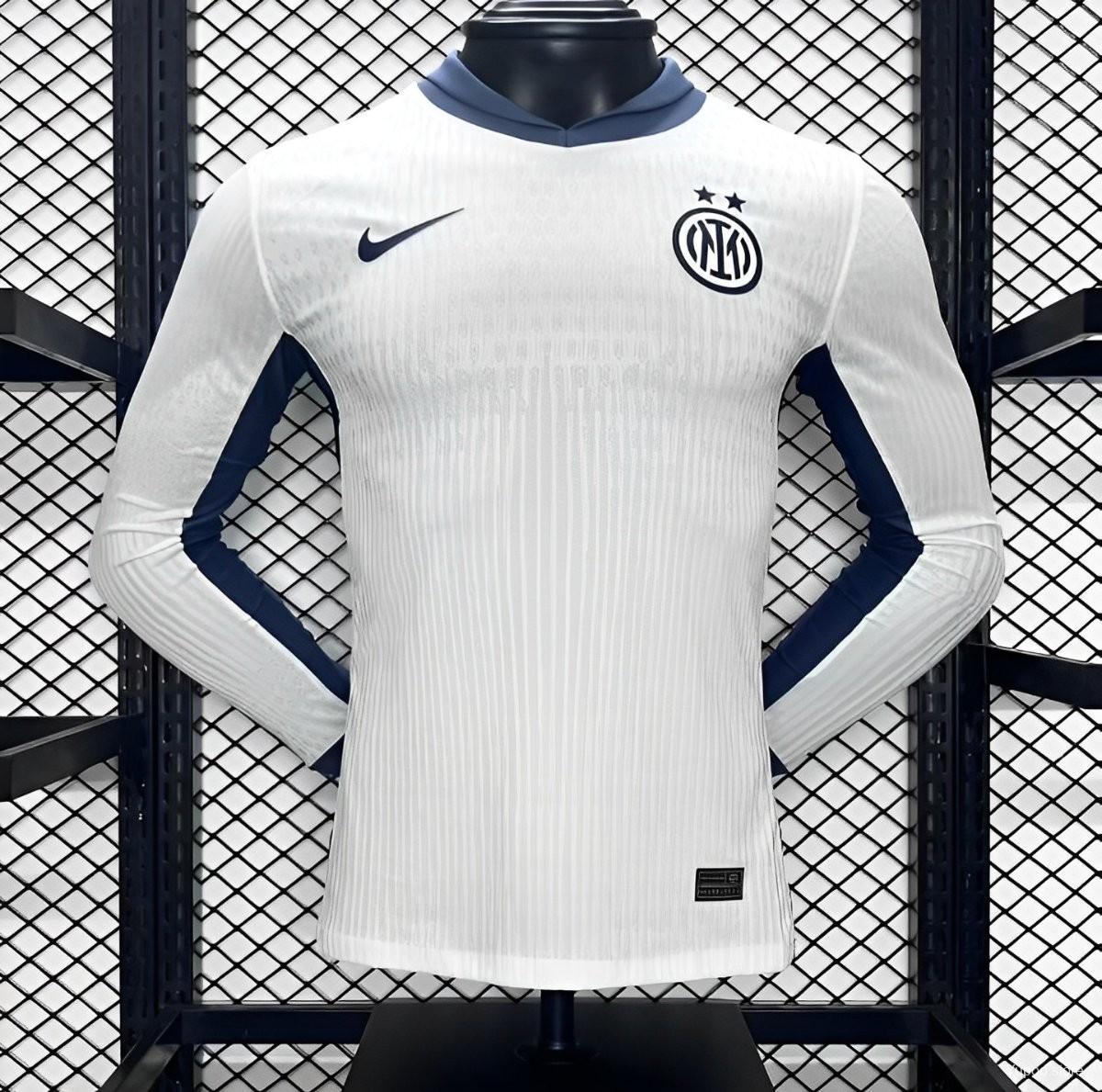 Player Version 24/25 Inter Milan Away White Long Sleeve Jersey 1:1 Thai Quality