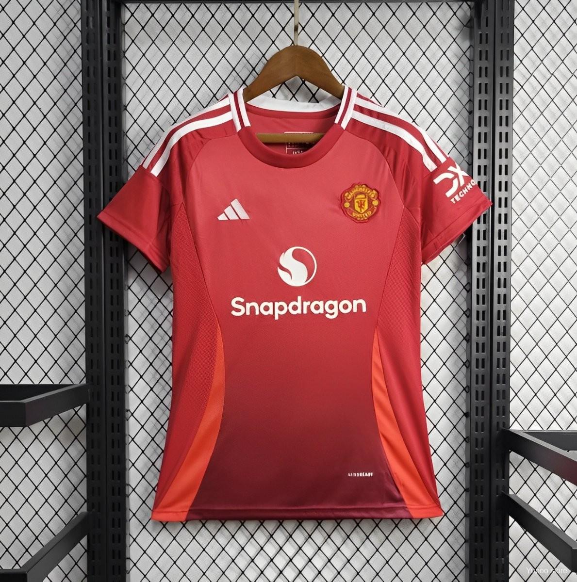 24/25 Women's Man Utd Home Football Jersey 1:1 Thai Quality