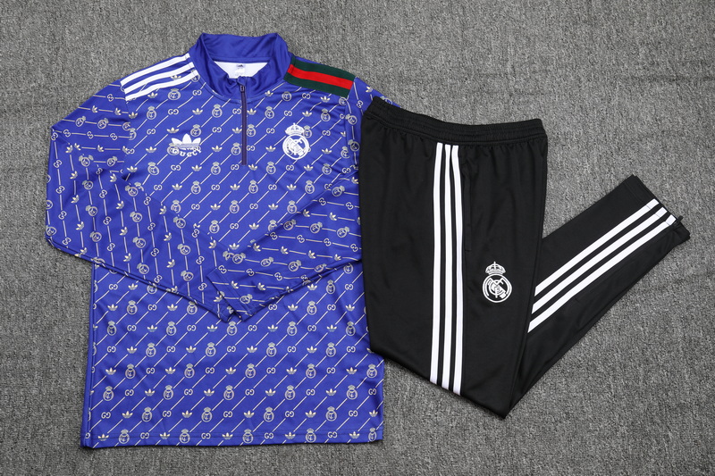 24/25 Real Madrid purple co-branded half-pull training suit 1:1 Thai quality