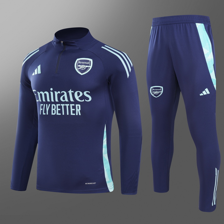 24/25 Arsenal Upper Blue Half Zip Training Top 1:1 Thai quality