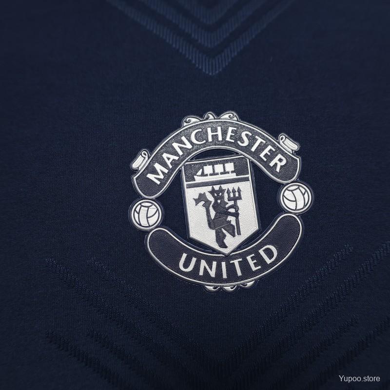 Player Version 24/25 Manchester United Navy Pre-Match Jersey 1:1 Thai quality