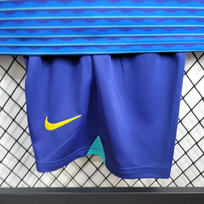 Kids Brazil Away Kit 24/25 Copa America 2024 Football Jersey 1:1 Thai Quality