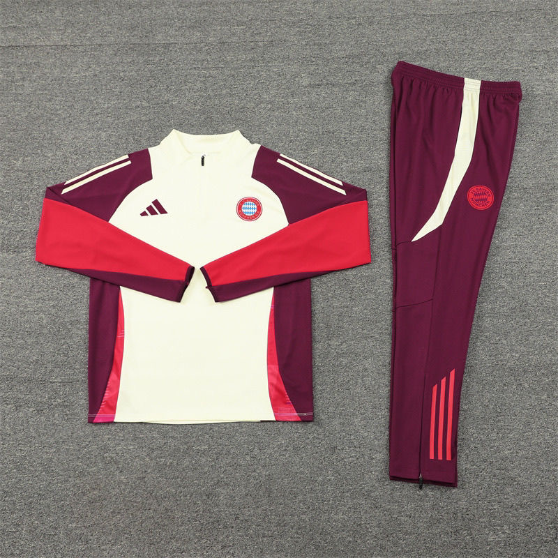 24/25 Bayern Red and White half-pull training suit 1:1 Thai quality