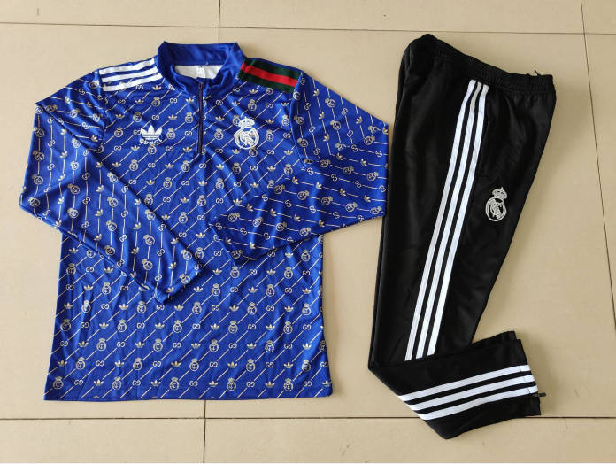 24/25 Real Madrid purple co-branded half-pull training suit 1:1 Thai quality