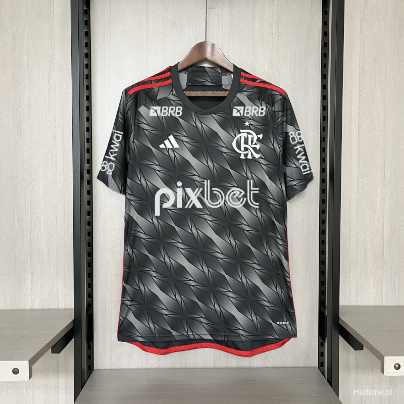 24/25 Flamengo Third Black Jersey With Full Sponsor 1:1 Thai Quality