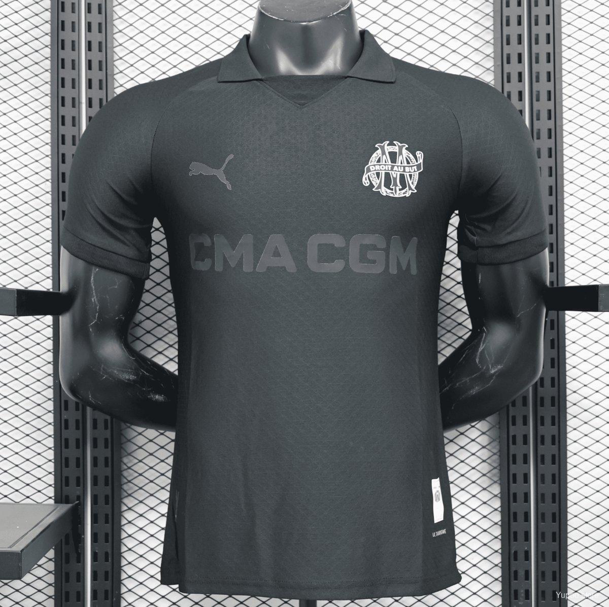 Player Version 24/25 Olympique Marseille Black 125th Goalkeeper Jersey 1:1 Thai quality