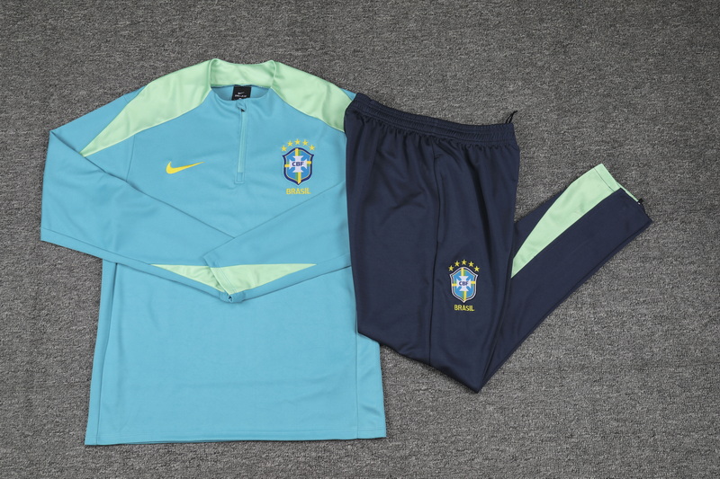 24/25 Brazil green half-zip training suit 1:1 Thai quality