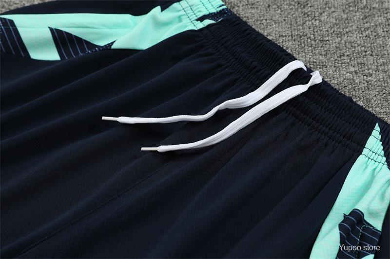 24/25 Real Madrid Lake Blue Short Sleeve Jersey+Shorts  1:1 Thai quality