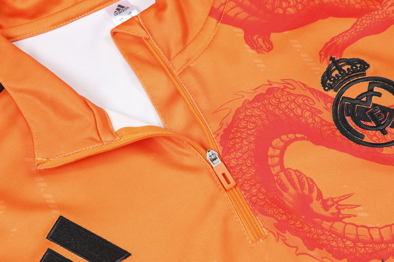 24/25 Real Madrid orange special edition half-pull training suit 1:1 Thai quality
