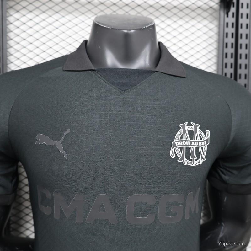 Player Version 24/25 Olympique Marseille Black 125th Goalkeeper Jersey 1:1 Thai quality