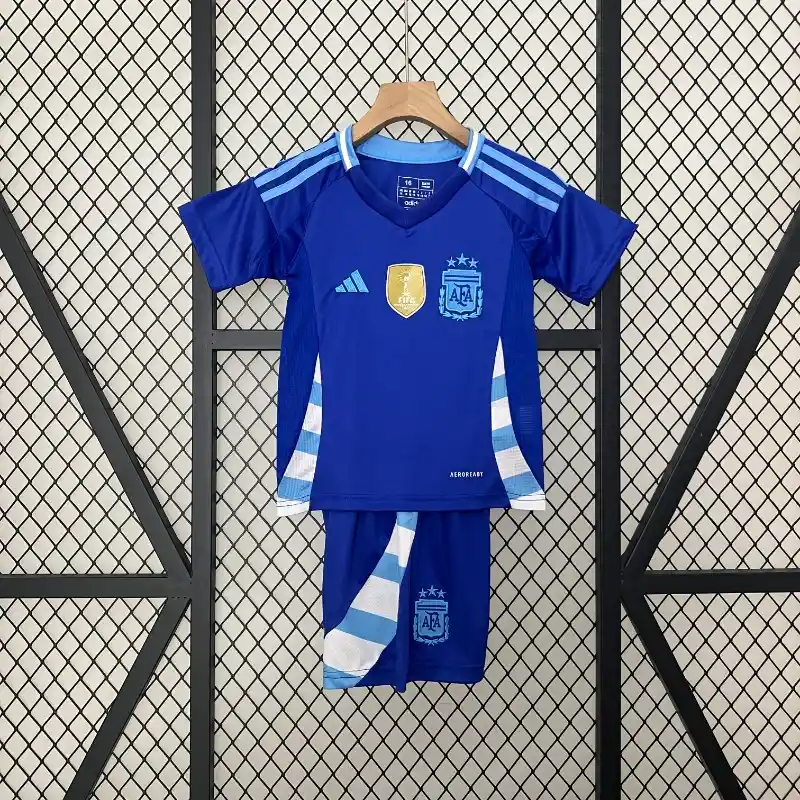 Kids Argentina Away Kit 24/25 Copa America 2024 Football Jersey