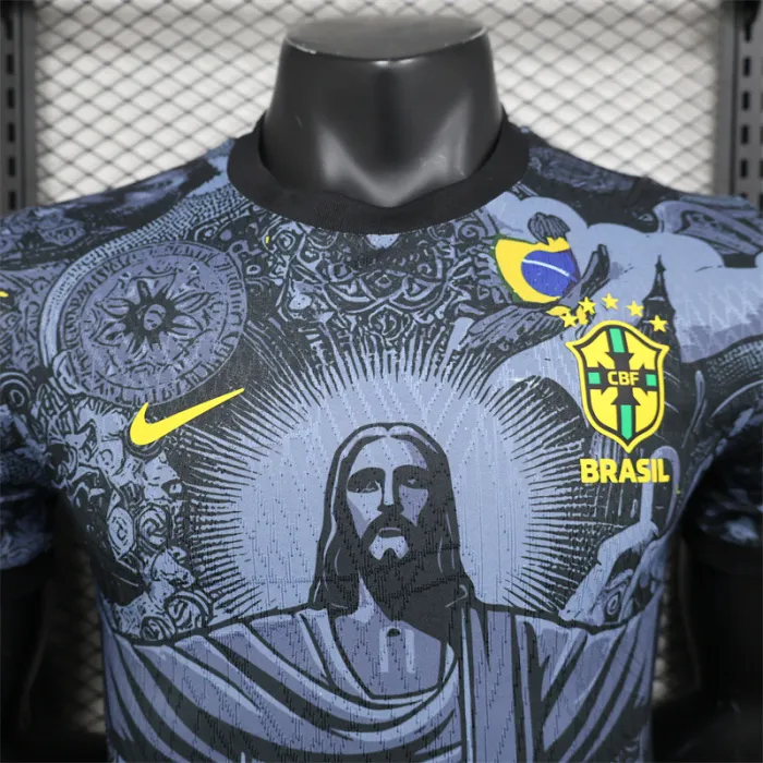 Player version Brazil Christ the Redeemer Special Edition black Copa America 2024 Football Jersey 1:1 Thai Quality