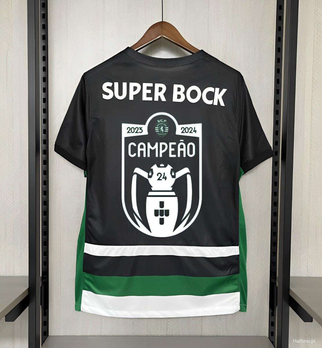 24/25 Sporting Lisbon Home Jersey With Campeões Printing 1:1 Thai quality