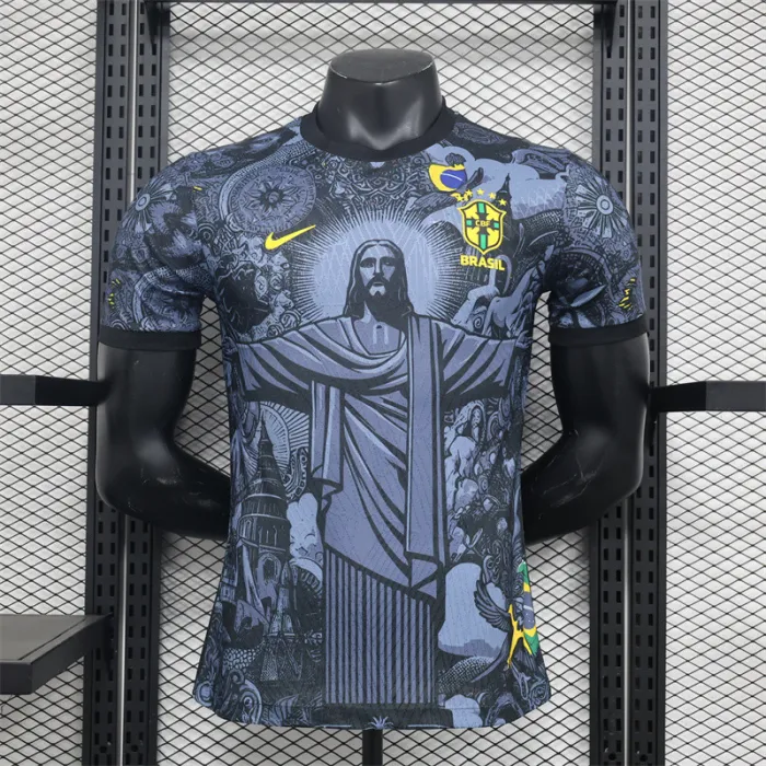 Player version Brazil Christ the Redeemer Special Edition black Copa America 2024 Football Jersey 1:1 Thai Quality
