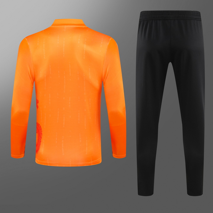 24/25 Real Madrid orange special edition half-pull training suit 1:1 Thai quality