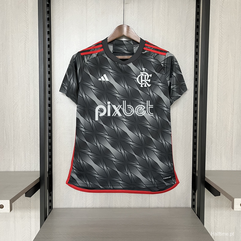 24/25 Womens Flamengo Third Black Jersey With Full Sponsor 1:1 Thai Quality