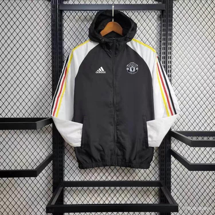 24/25 Man Utd Black/White Windbreaker 1:1 Thai quality