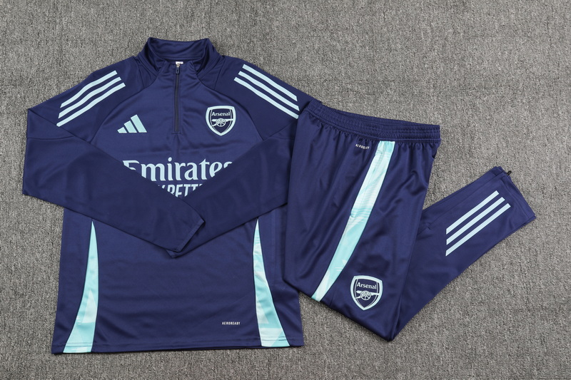 24/25 Arsenal Upper Blue Half Zip Training Top 1:1 Thai quality