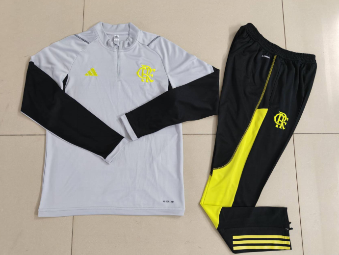 24/25 Flamengo grey half-zip training suit 1:1 Thai quality