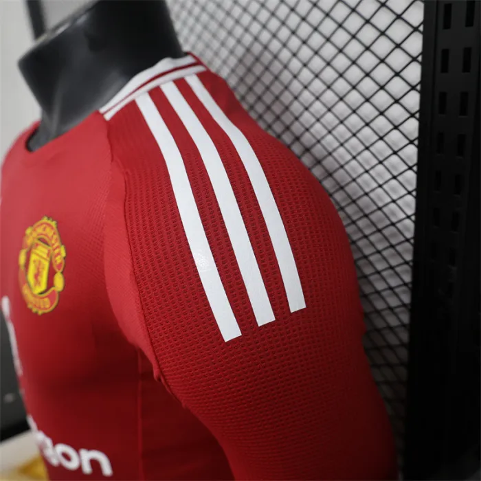 Player Man Utd Home Kit 24/25 Football Jersey Long Sleeves 1:1 Thai quality