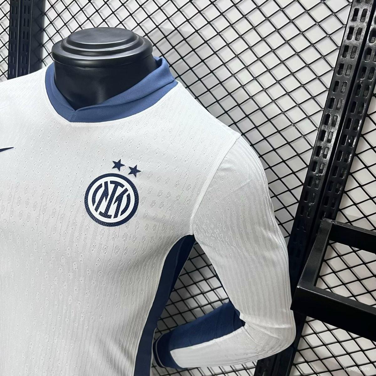 Player Version 24/25 Inter Milan Away White Long Sleeve Jersey 1:1 Thai Quality