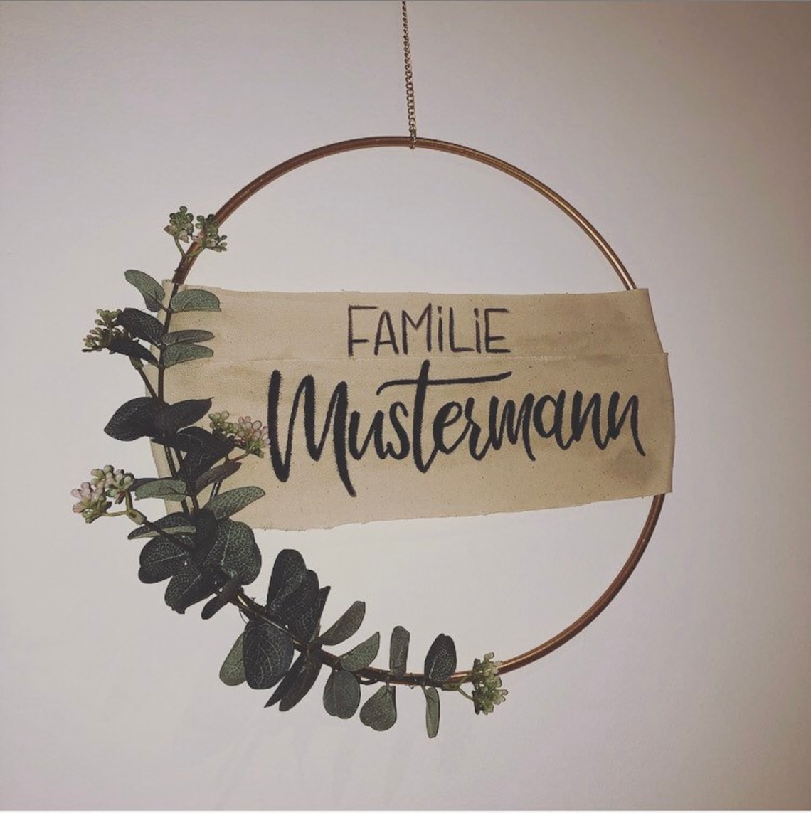 Door wreath | Wreath | Metal ring | Wall decoration | Eucalyptus | personalizable | Text