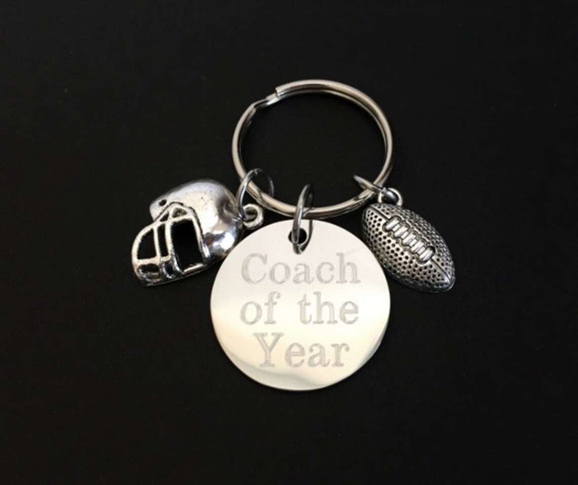 Personalized Football Key Chain. Pewter Football Helmet Key Chain. Customized Key Chain. Football Coach Key Chain. Coach Appreciation Gift.