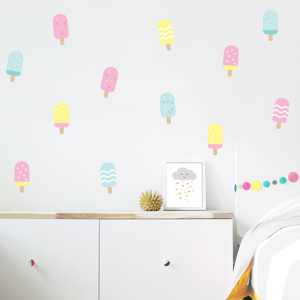 Ice cream wall decals, Baby Nursery Decals , Wall stickers, Vinyl decals, ice cream decals, baby girl decals, kids decals, kids wall art