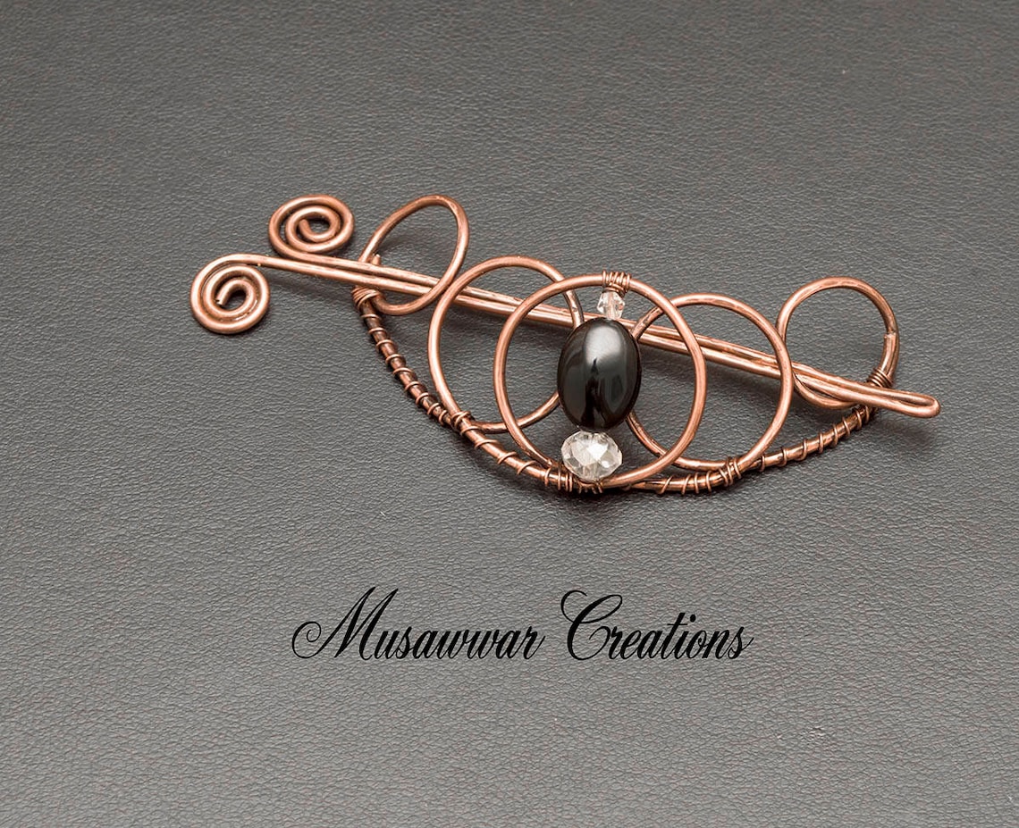 Antique Copper hair bun slide, Celtic Hair slide ,Hair bun stick,hair bun holder,Antique  copper hair bun slide