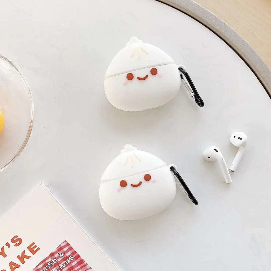 Cute Cartoon Steamed Stuffed Bun Case for Apple Airpods 1 2 3 Chinese Cuisines Baozi Wireless Earphone Cover