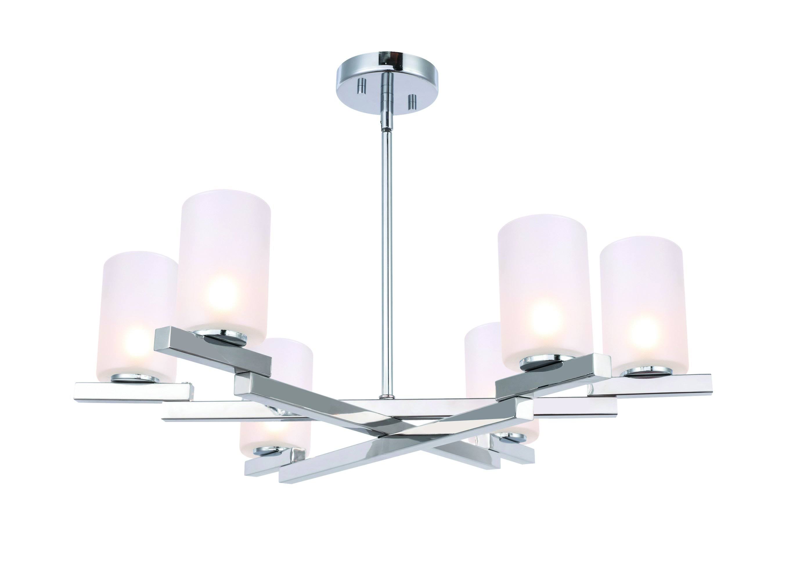 Woodbridge Lighting 18516 Jewel 6-Light Chandelier Opal Cylinder Glass