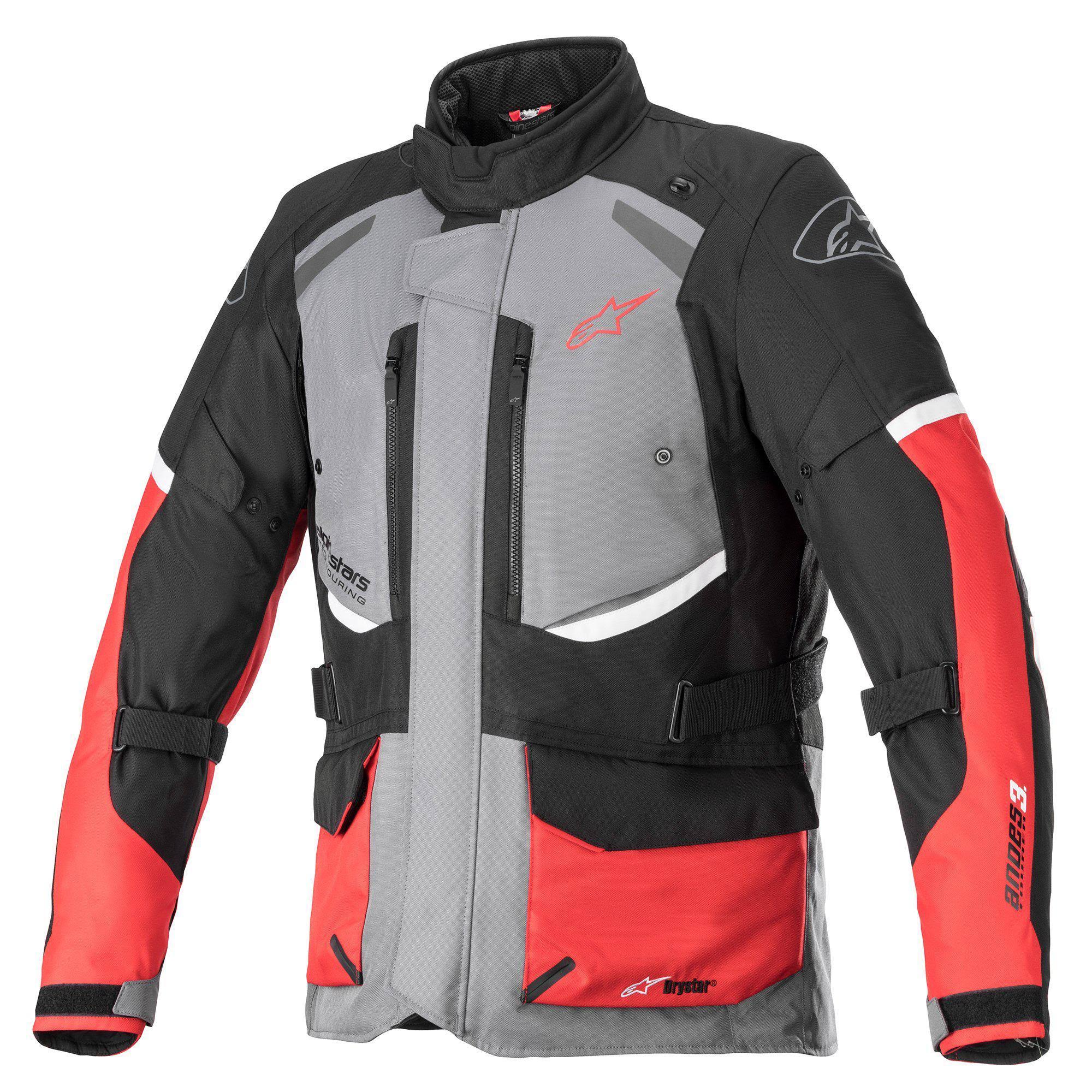 Alpinestars Andes V3 Drystar Jacket Dark Gray Black Bright Red M