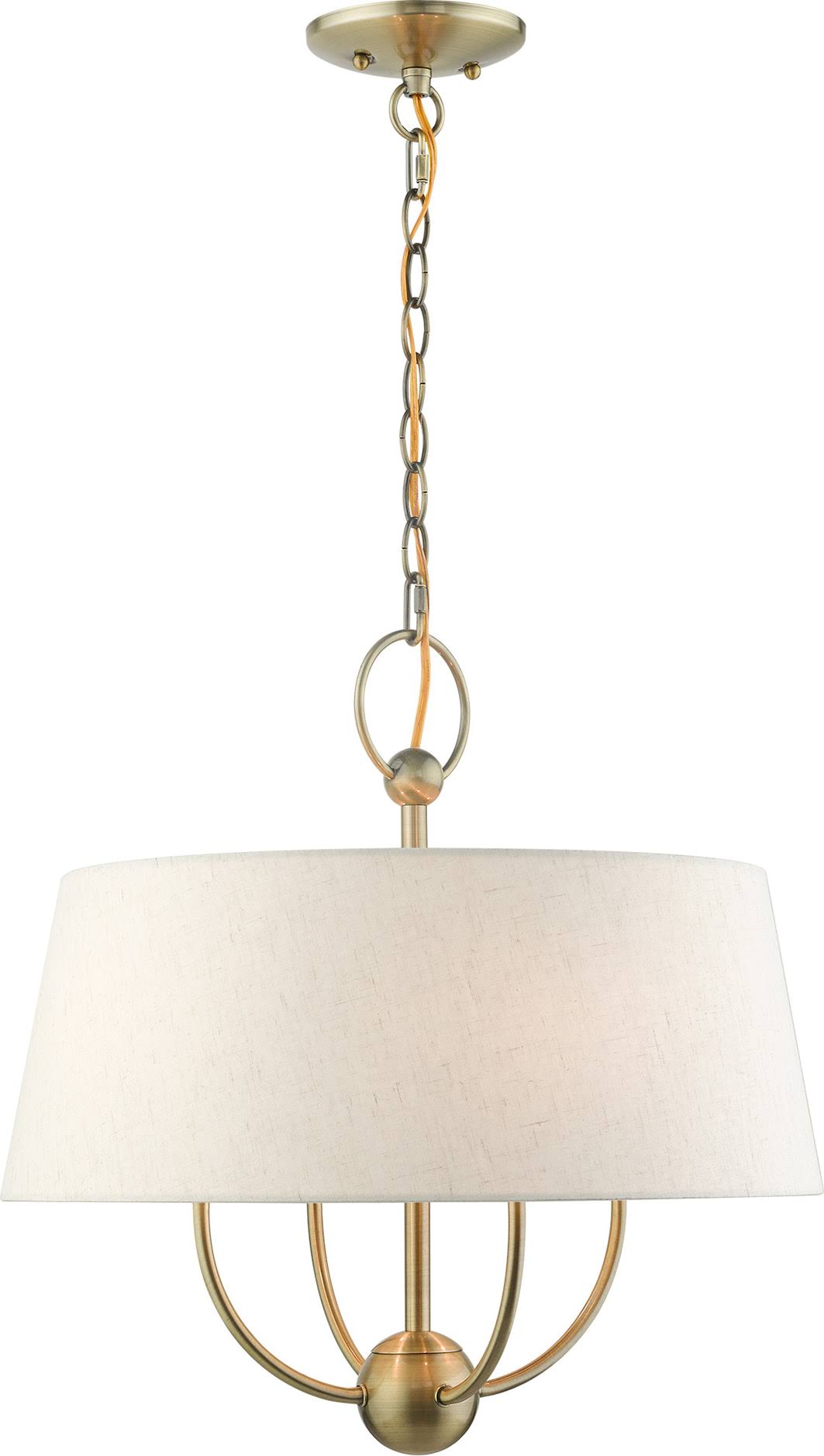 Livex Lighting Cartwright 4 Light Antique Brass Pendant Chandelier 49444-01