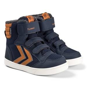 Hummel - Kids - Navy Stadil Super Poly Hi Tops Trainers 26 (UK 8) - Girl