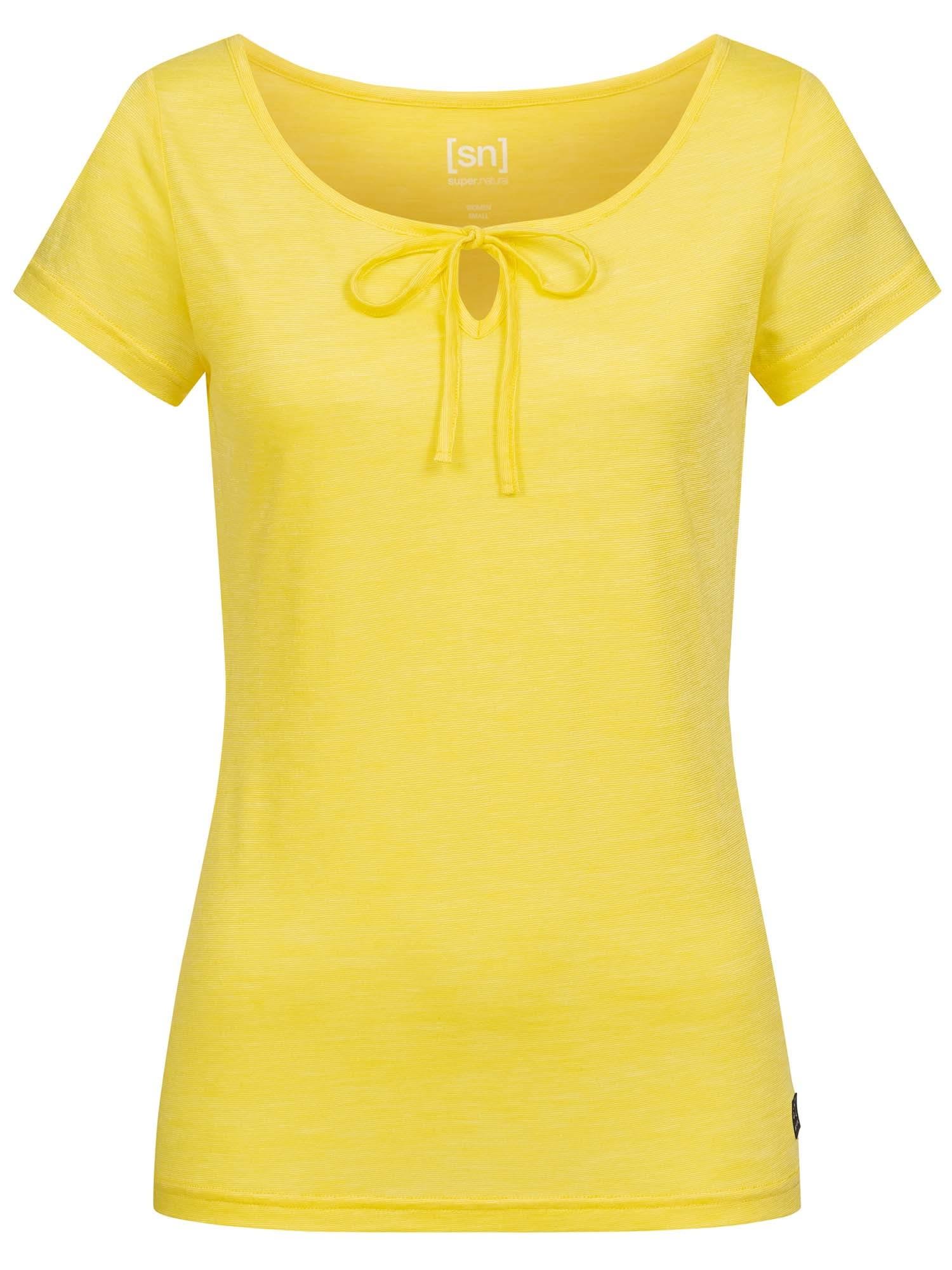 Super.Natural Relax Tee Yellow, Womens Merino Short-Sleeved T-Shirt, Size S - Color Aurora Melange