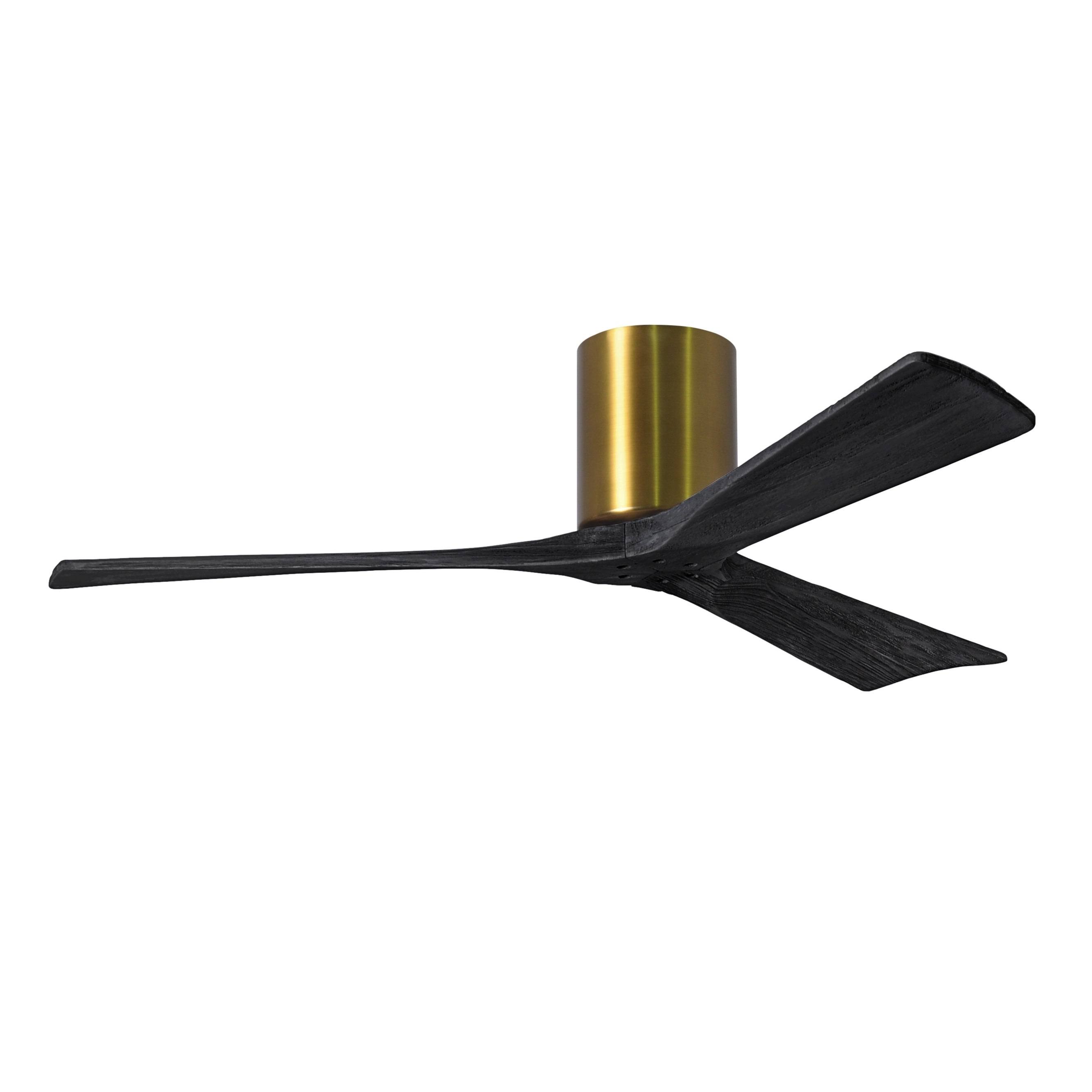 Irene Hugger Ceiling Fan by Matthews Fan Company, Brushed Brass, IR3H-BRBR-BK-52