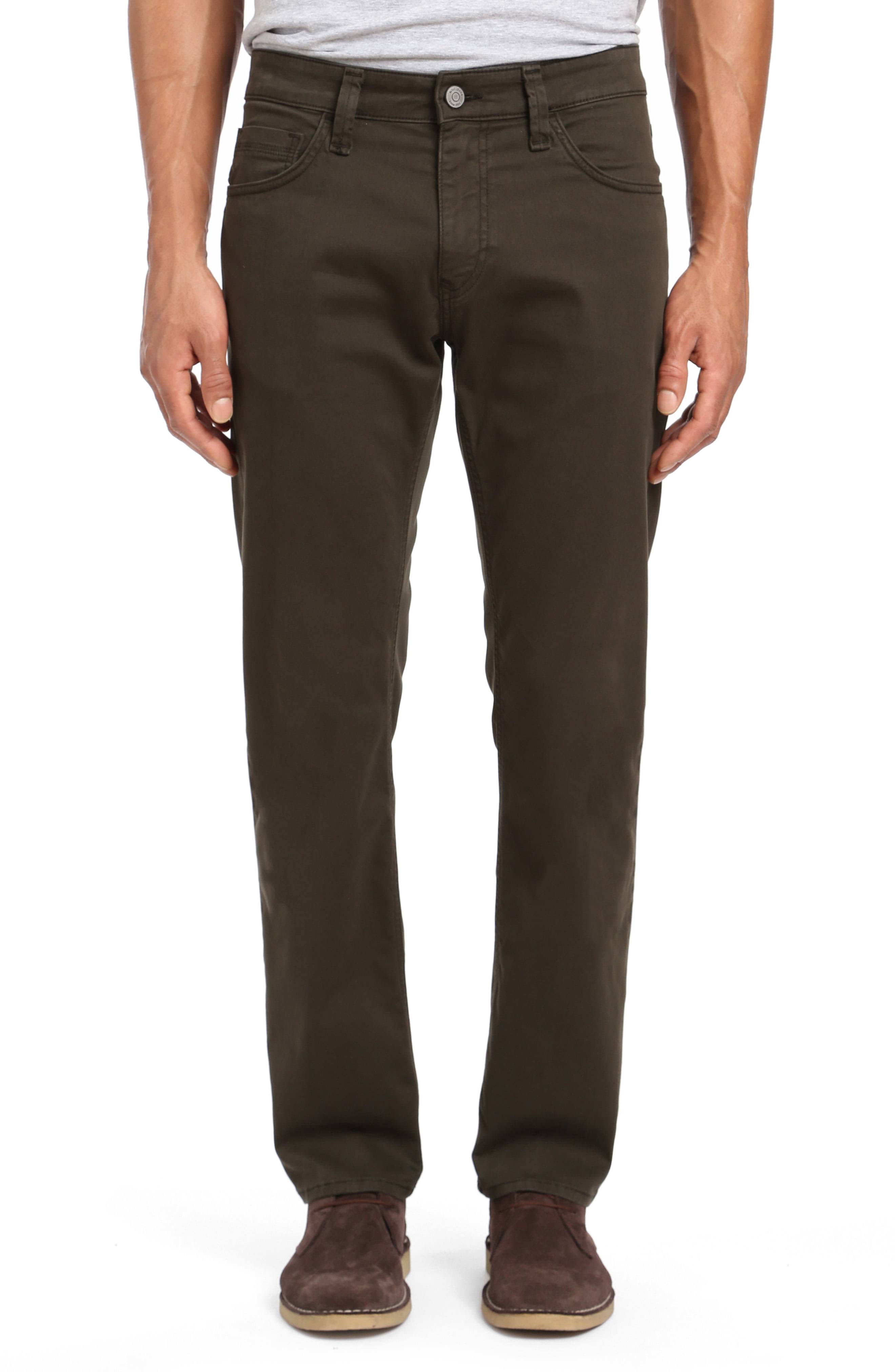Mavi Men&s Zach Straight Leg in Dark Green Twill | Men&s Jeans