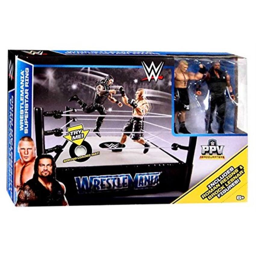 WWE Wrestlemania 31 Superstar Ring Playset with Roman Reigns and Brock Lesnar Action Figures