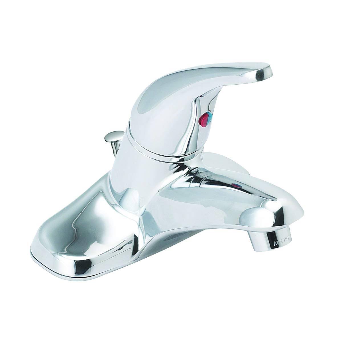Ez-flo 10094LF Single Handle Bathroom Faucet, Chrome, Silver