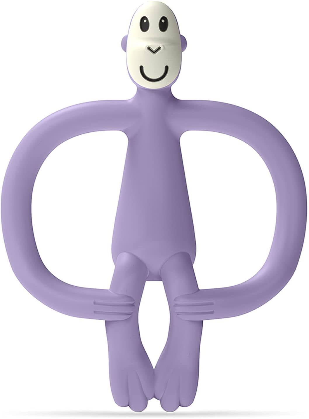 Matchstick Monkey, Monkey Baby Teething Toy, Stimulates and Messages Sore Gums, 3 Months Old+, Purple