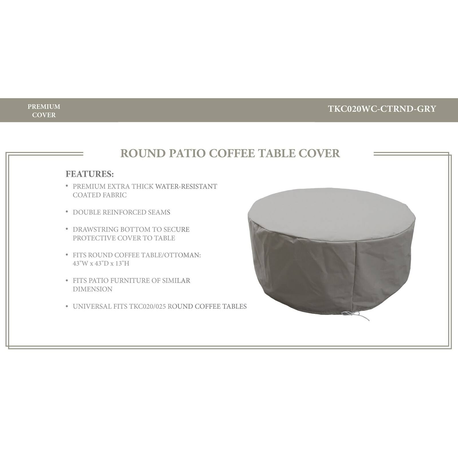 Round Coffee Table Protective Cover in Grey