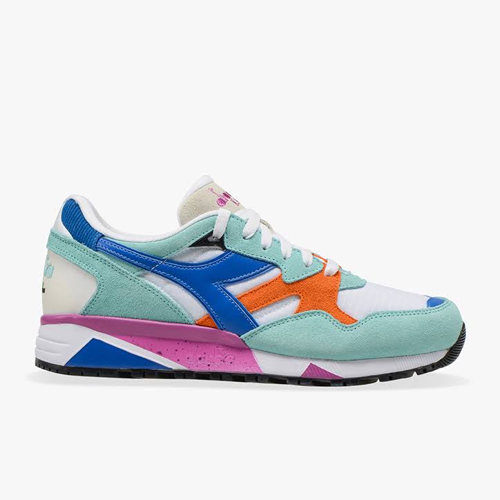 Diadora N9002 Trainers Blue Orange Lilac - 45