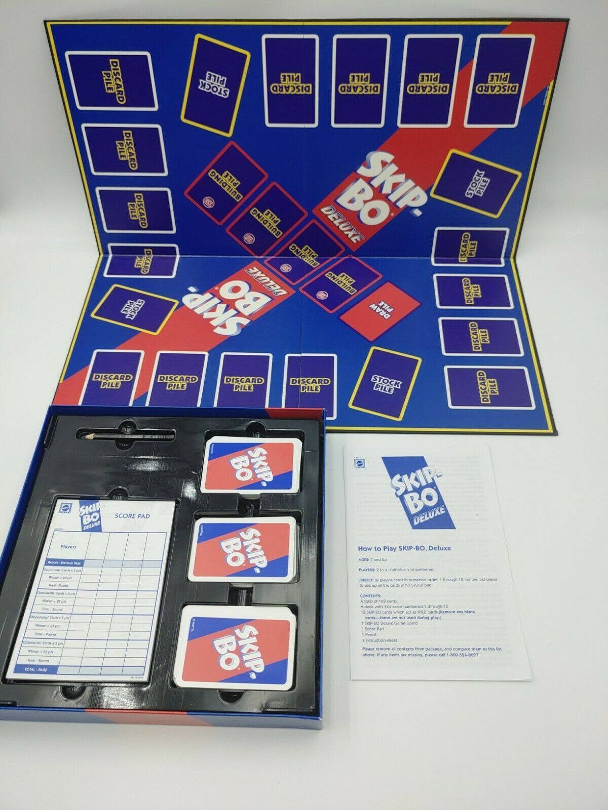Skip Bo Deluxe Card Game Sequencing 2001 Complete - Silver