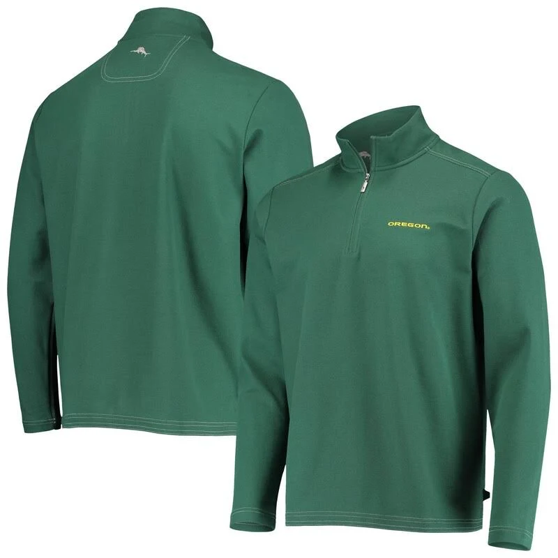 Tommy Bahama Oregon Ducks Green Emfielder 2.0 IslandZone Quarter-Zip Jacket Size: Small